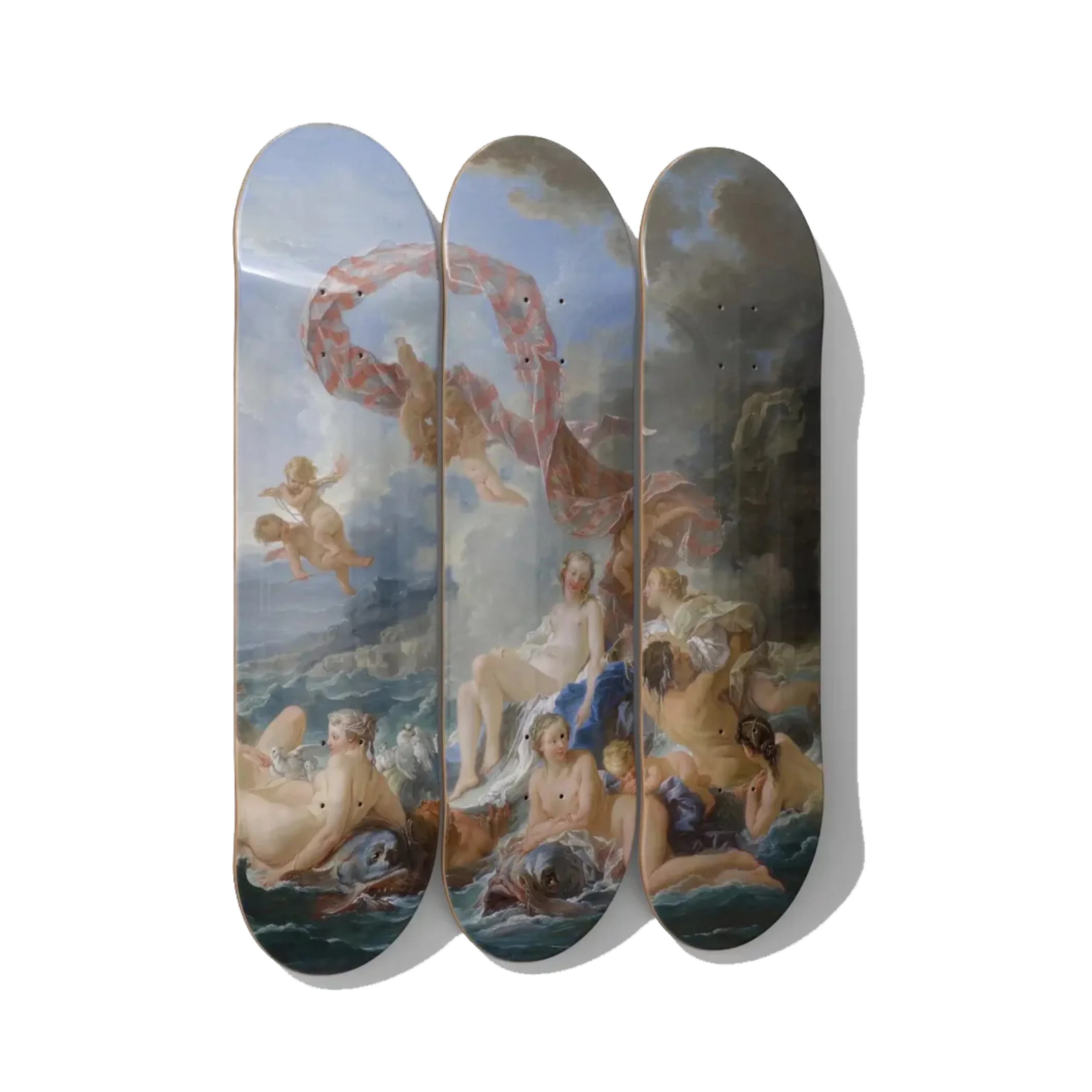 Botticelli Birth of Venus bathroom guide on Canadian maple — DeckArts Berlin
