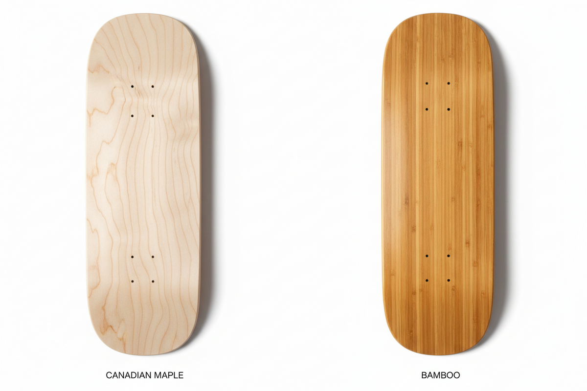 Skateboard Deck Wood Types: Maple vs Bamboo for Art