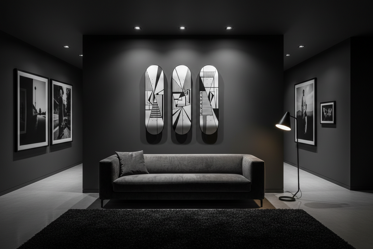 skateboard Wall Art for Dark Walls