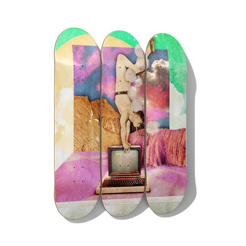 Chasing Stars by I AM SLIP skateboard wall art on premium Canadian maple deck