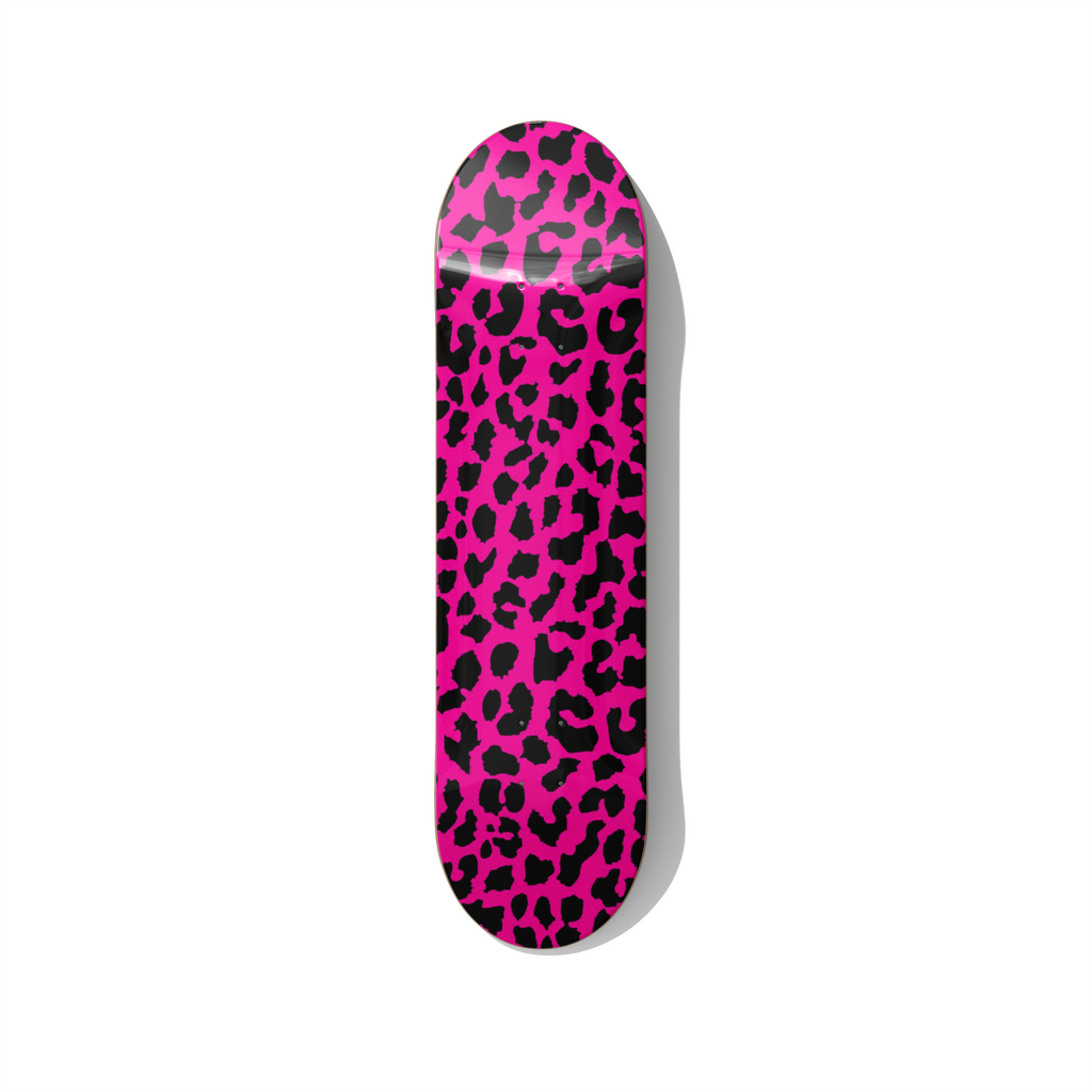 Skateboard Wall Art – Pink Leopard Pattern Modern Art Deck - deckarts.com