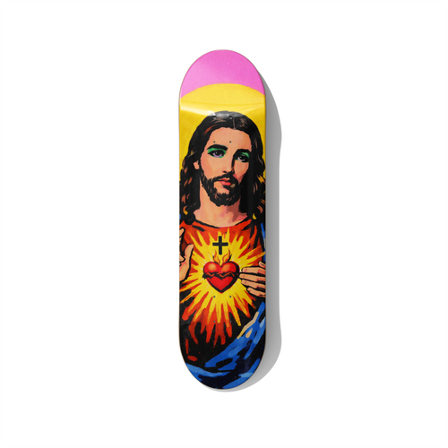 Sacred Heart modern religious pop art skateboard wall art on Canadian maple deck