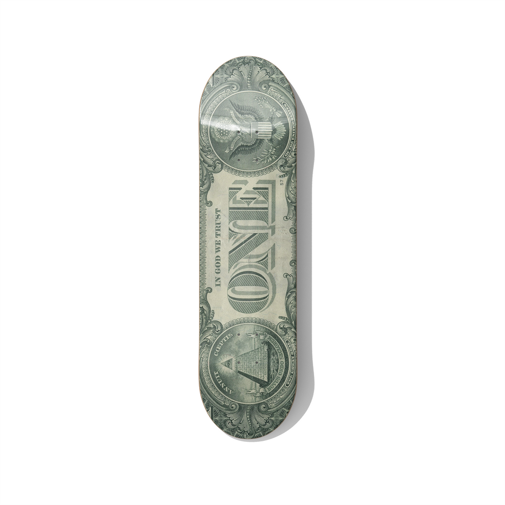 One Dollar Bill – Money Art Skateboard Wall Decor – Premium Canadian Maple Deck - deckarts.com