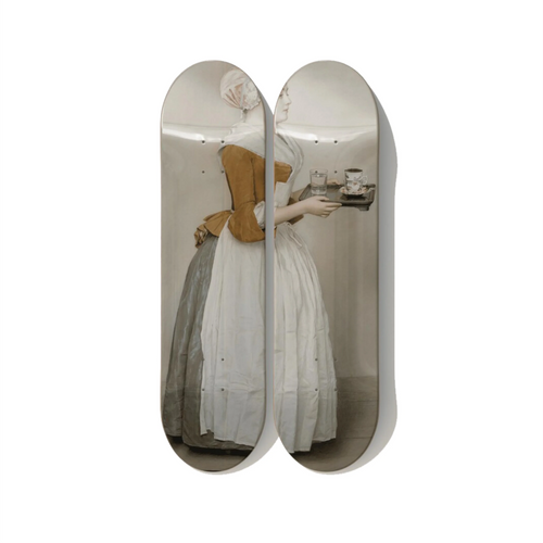 Jean-Étienne Liotard – The Chocolate Girl Skateboard Deck Diptych Wall Art – Premium Canadian Maple.