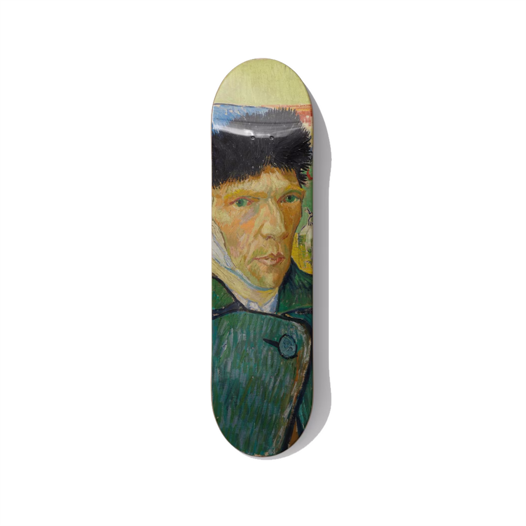 Vincent van Gogh's Self-Portrait with Bandaged Ear Skateboard Wall Art - Premium Canadian Maple Deck - deckarts.com