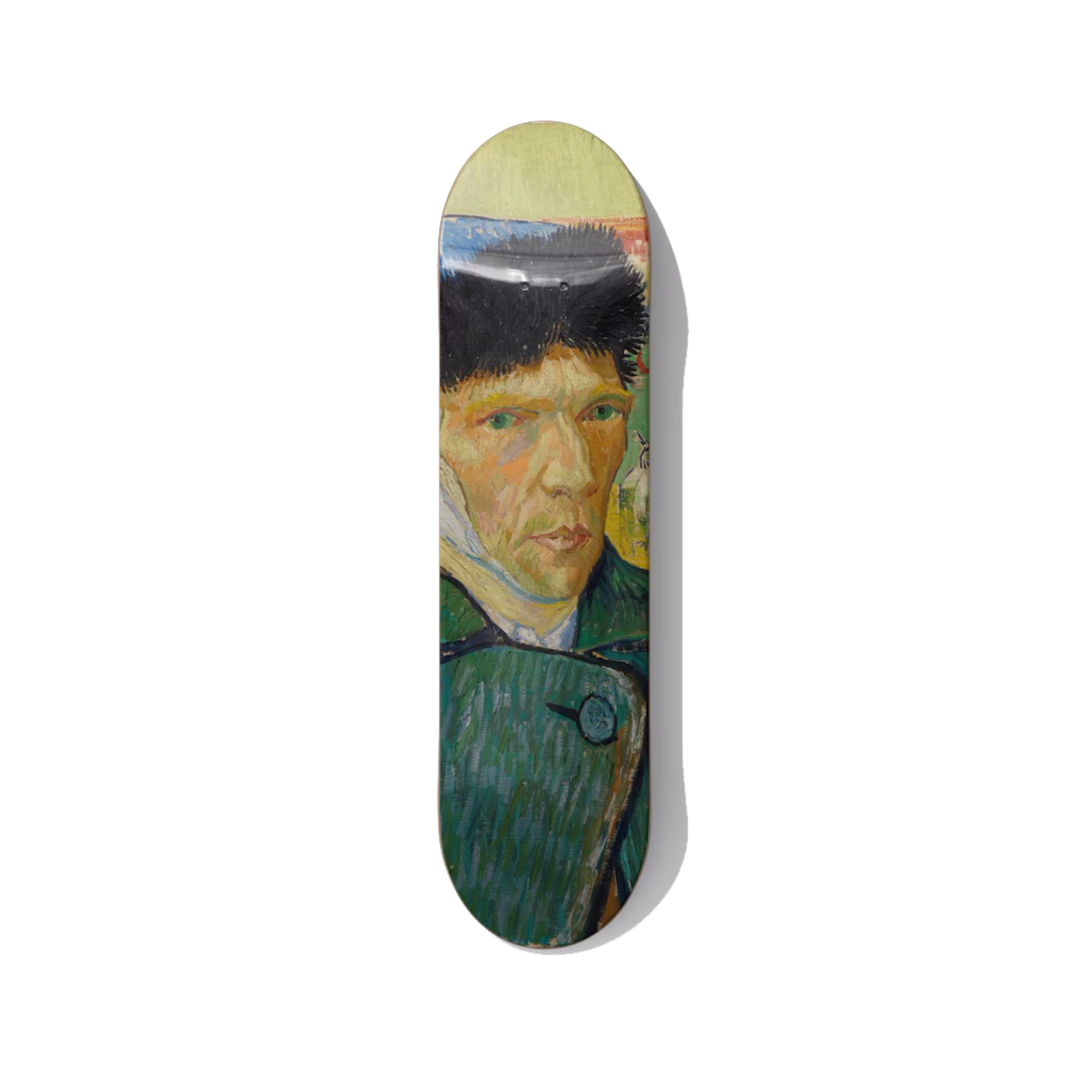 Vincent van Gogh's Self-Portrait with Bandaged Ear Skateboard Wall Art - Premium Canadian Maple Deck - deckarts.com